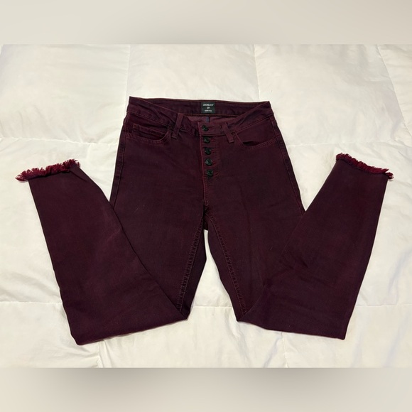 Just Black Denim - Just Black High Rise Burgundy Jeans